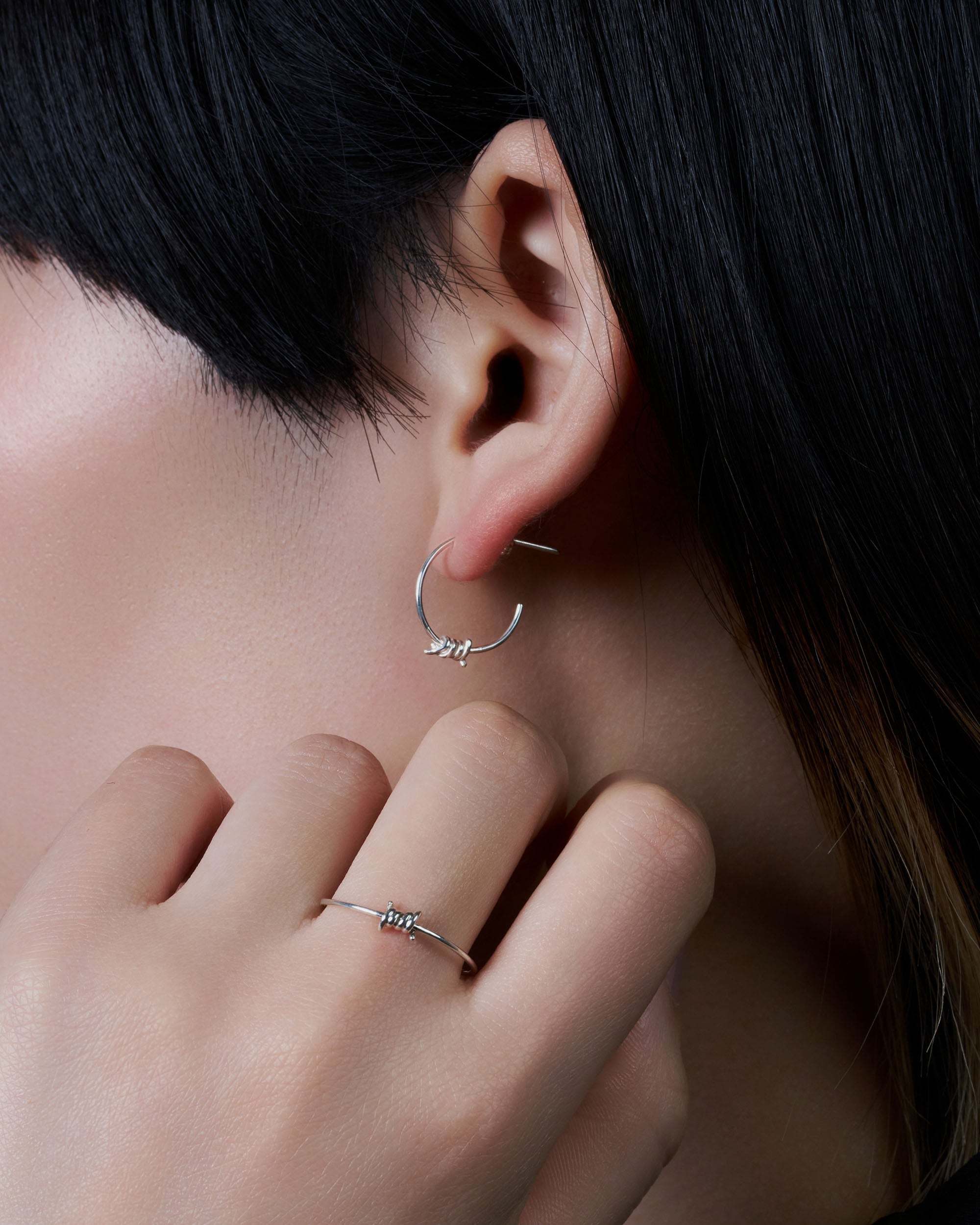 有刺鉄線リングシルバー