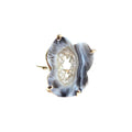 Agate ring K10 (four black flower claws)
