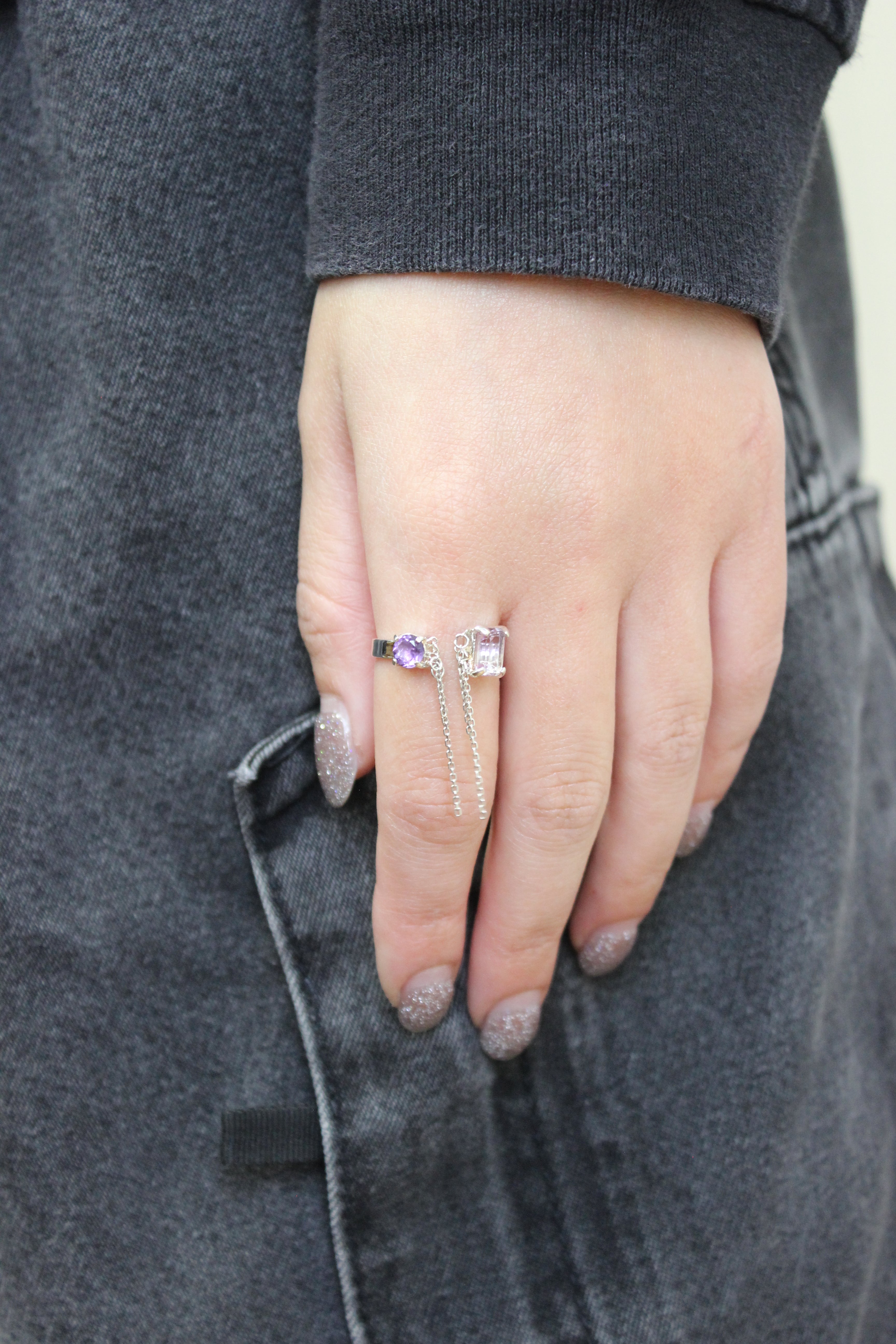 ブレイキンチェーンリング（アメジストクォーツ、アメジスト）