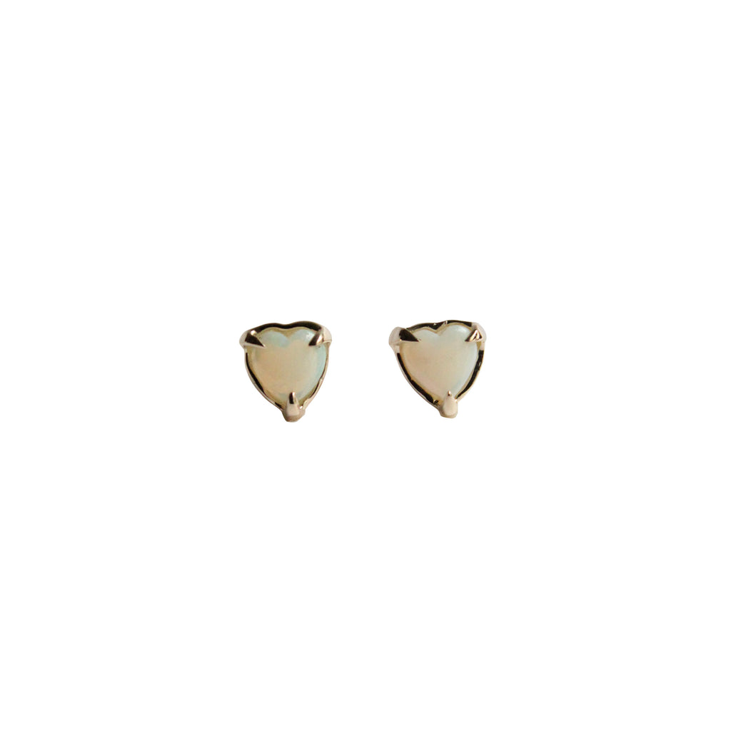 ハートオパールピアス